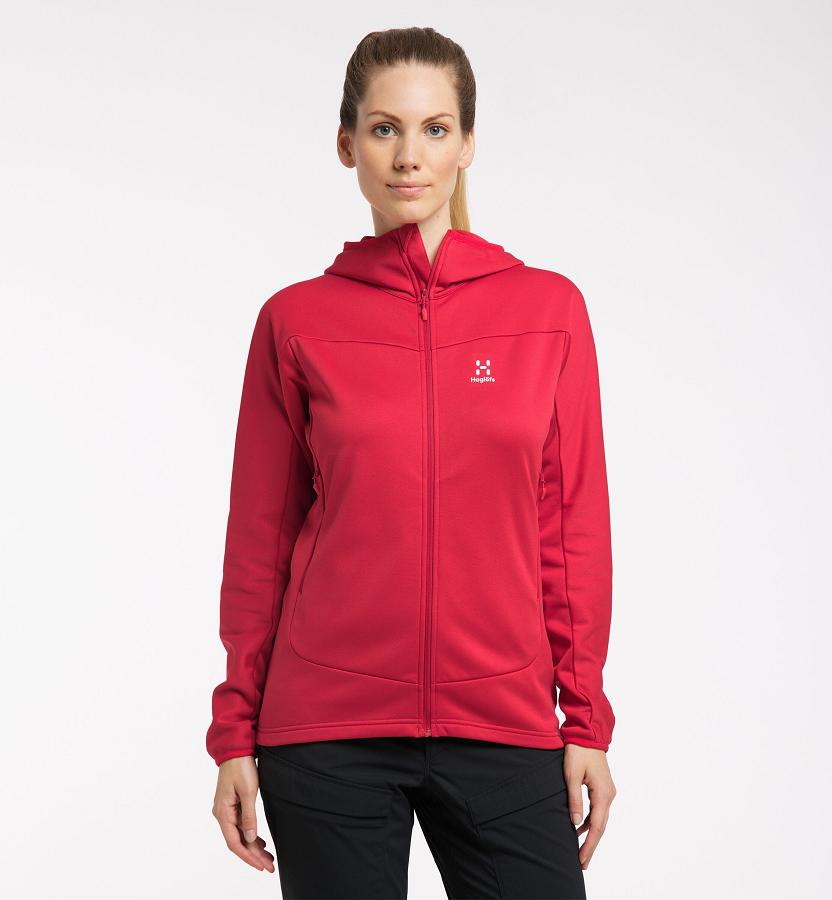 Haglöfs Frost Mid Layer Red For Womens ZWECH7312 Australia